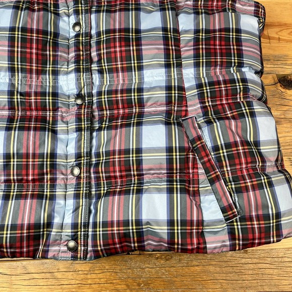 Lands End Puffer Vest Plaid Snap Up Pockets - Picture 4 of 10